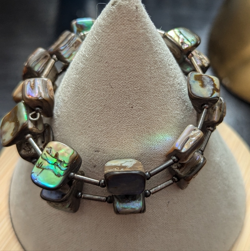 Abalone Bracelet Shell Wraparound Multi-Color Bea… - image 5